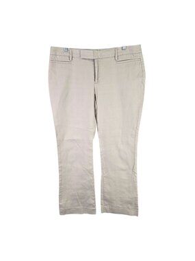 Womens Gap Modern Boot Beige 100% Cotton Pants Flat Front Classic Style Size 10R